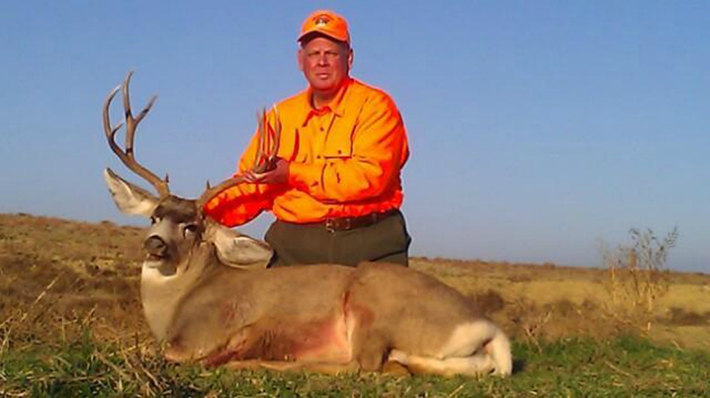 This man I guided, he shot this deer with a muzzle loader rifle.